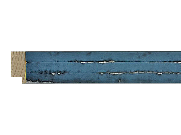 Fotiou Wood Moulding - DISTRESSED SAPPHIRE BLUE W/ SILVER
