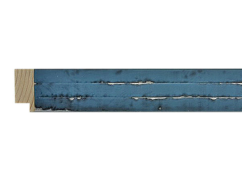 Fotiou Wood Moulding - DISTRESSED SAPPHIRE BLUE W/ SILVER