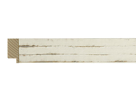 Fotiou Wood Moulding - DISTRESSED CHALK WHITE W/ SILVER