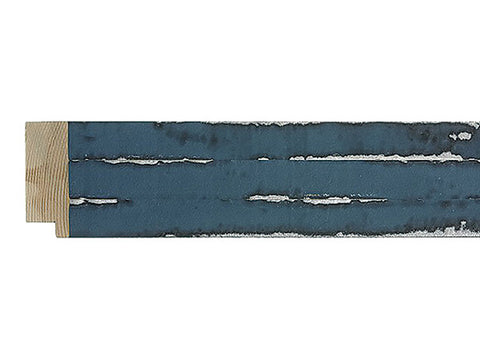 Fotiou Wood Moulding - DISTRESSED SAPPHIRE BLUE W/ SILVER