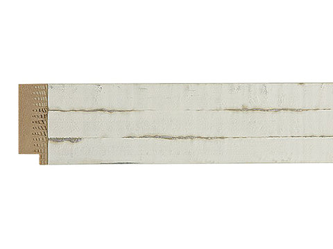 Fotiou Wood Moulding - DISTRESSED CHALK WHITE W/ SILVER