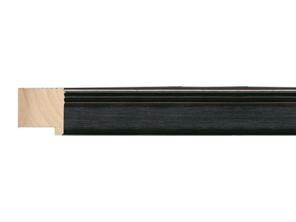 Fotiou Wood Moulding - SMOKED ANTRACITE/ SILVER RIBBED BACK 1" DEPTH