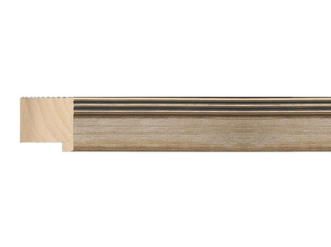 Fotiou Wood Moulding - SOFT PEWTER FUME W/ RIBBED BACK 1" DEPTH