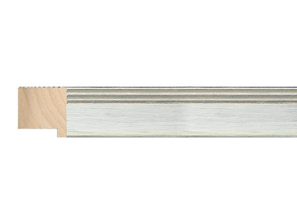 Fotiou Wood Moulding - TWO TONE MERCURY SILVER W/ RIBBED BACK 1" DEPTH