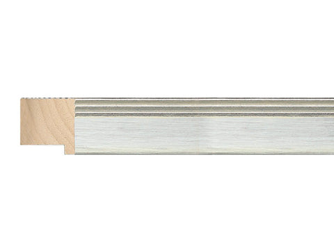 Fotiou Wood Moulding - TWO TONE MERCURY SILVER W/ RIBBED BACK 1" DEPTH