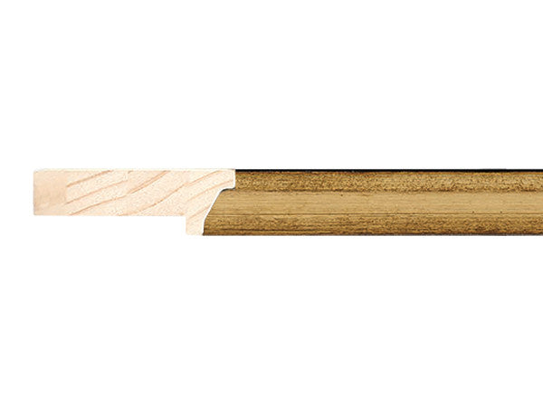 Fotiou Wood Moulding - DISTRESSED GOLD LEAF W/ BROWN WASH  1 3/8" DEPTH