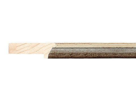 Fotiou Wood Moulding - DISTRESSED IVORY STAIN  W/ SILVER  1 3/8" DEPTH
