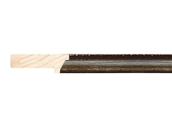 Fotiou Wood Moulding - DISTRESSED WALNUT STAIN  W/ SILVER  1 3/8" DEPTH