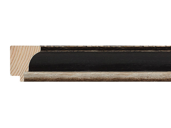 Fotiou Wood Moulding - DISTRESSED BLACK STAIN  W/ SILVER  