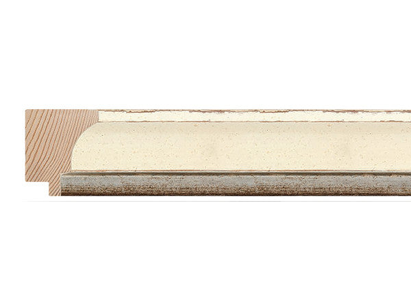 Fotiou Wood Moulding - DISTRESSED IVORY STAIN  W/ SILVER  