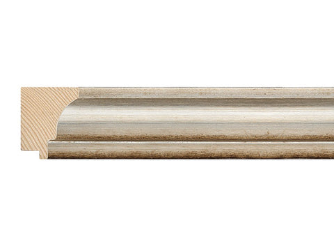 Fotiou Wood Moulding - DISTRESSED SILVER LEAF W/ BROWN WASH  