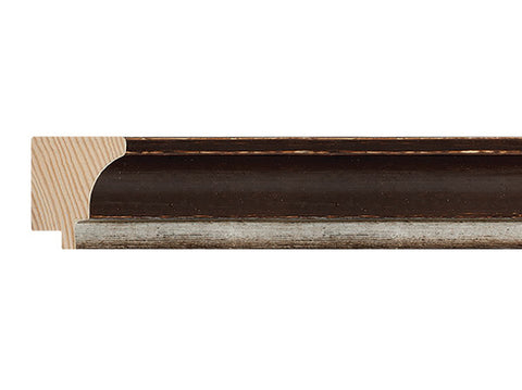 Fotiou Wood Moulding - DISTRESSED WALNUT STAIN  W/ SILVER  