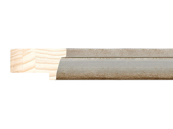 Fotiou Wood Moulding - DISTRESSED SILVER LEAF W/ BROWN WASH  1 3/4" DEPTH