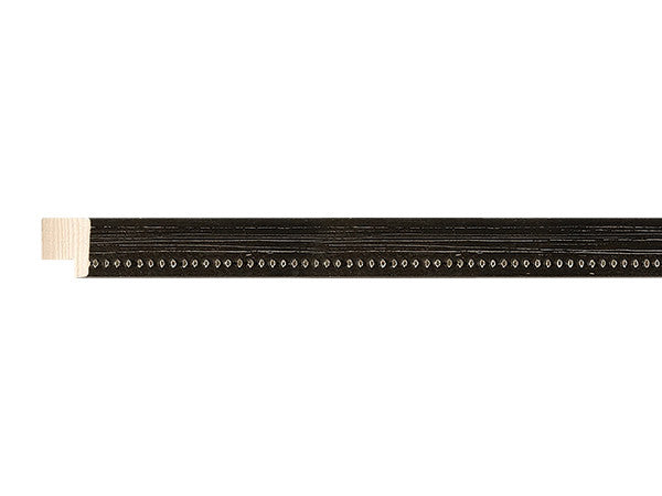 Fotiou Wood Moulding - SCRATCHED DARK BLACK W/ SILVER BEADS