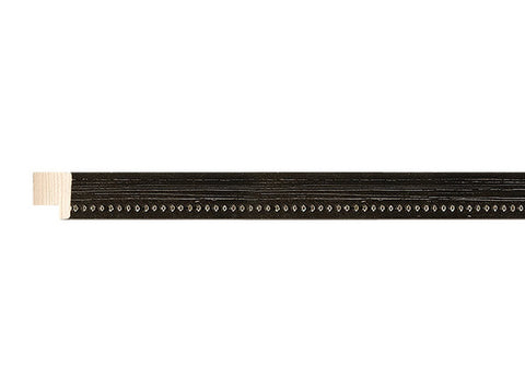 Fotiou Wood Moulding - SCRATCHED DARK BLACK W/ SILVER BEADS