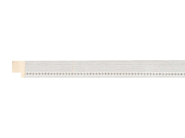 Fotiou Wood Moulding - SCRATCHED SILVER GREY W/ SILVER BEADS