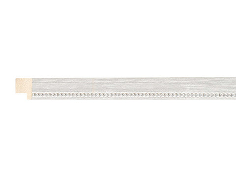 Fotiou Wood Moulding - SCRATCHED SILVER GREY W/ SILVER BEADS