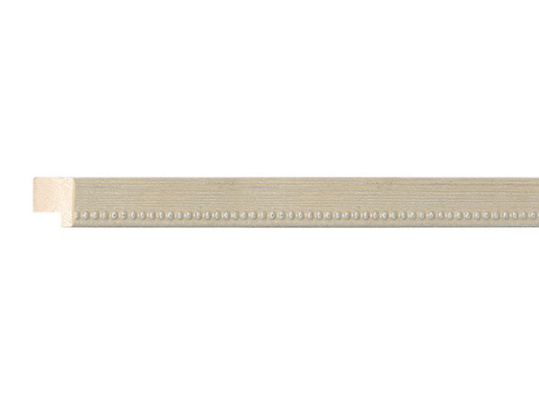 Fotiou Wood Moulding - SCRATCHED IVORY W/ SILVER BEADS