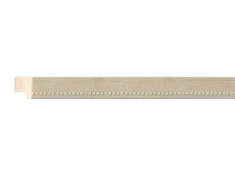 Fotiou Wood Moulding - SCRATCHED IVORY W/ SILVER BEADS