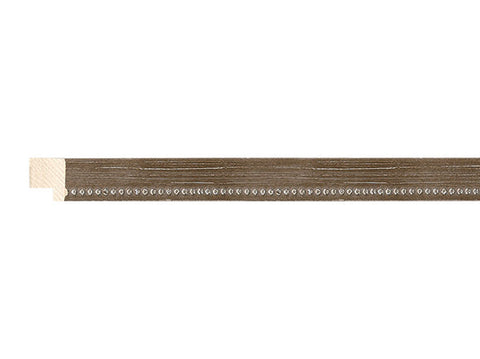 Fotiou Wood Moulding - SCRATCHED WALNUT W/ SILVER BEADS
