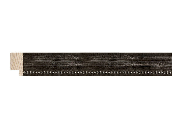 Fotiou Wood Moulding - SCRATCHED DARK BLACK W/ SILVER BEADS