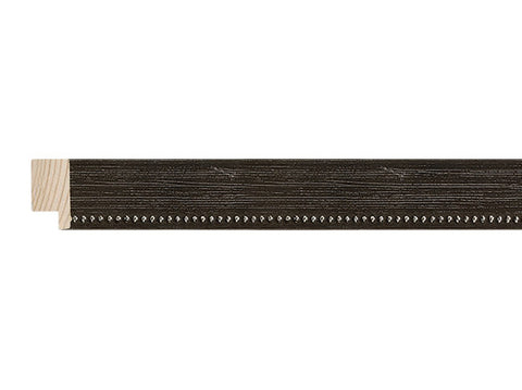 Fotiou Wood Moulding - SCRATCHED DARK BLACK W/ SILVER BEADS