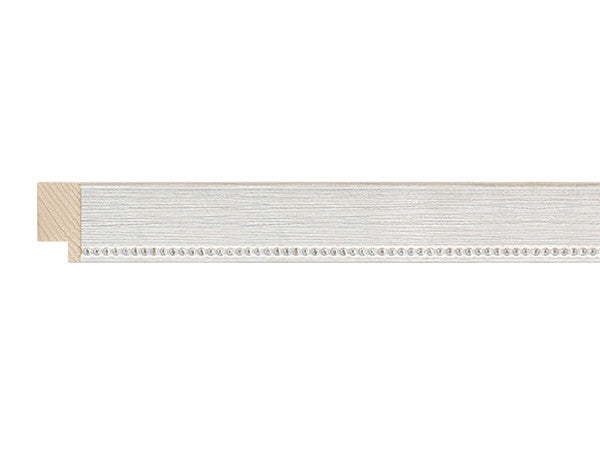 Fotiou Wood Moulding - SCRATCHED SILVER GREY W/ SILVER BEADS