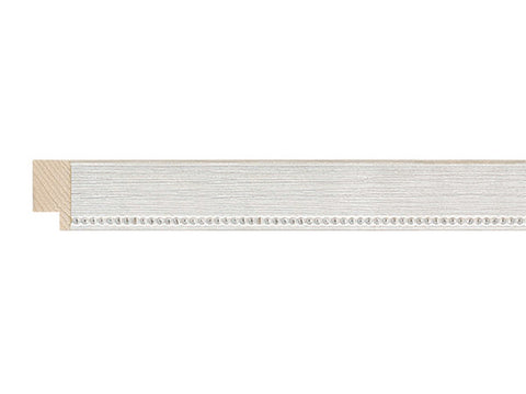 Fotiou Wood Moulding - SCRATCHED SILVER GREY W/ SILVER BEADS