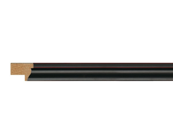 Gemini Wood Moulding - SATIN BLACK RED STRIPES