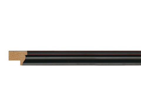 Gemini Wood Moulding - SATIN BLACK RED STRIPES
