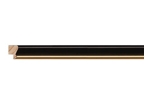 Gemini Wood Moulding - SATIN BLACK W/GOLD LIP
