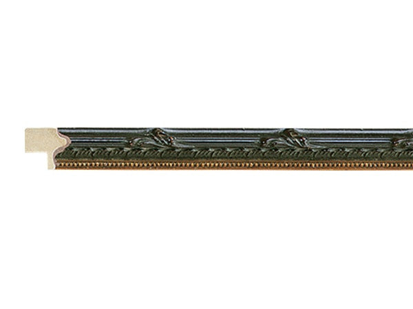 Gemini Wood Moulding - BLACK W/ GOLD BEADED