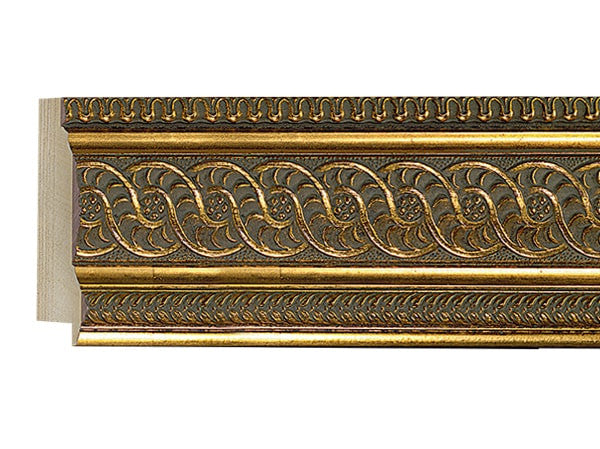 Gemini Wood Moulding - ANTIQUE GOLD SCROLL/FLOWERS