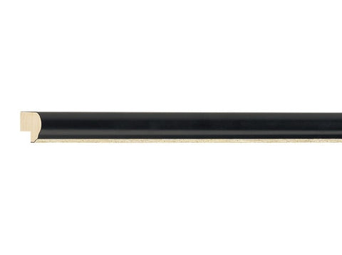 Gemini Wood Moulding - ROUND TOP BLACK W/SLIVER LIP