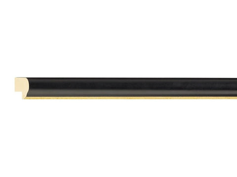 Gemini Wood Moulding - ROUND TOP BLACK W/GOLD LIP