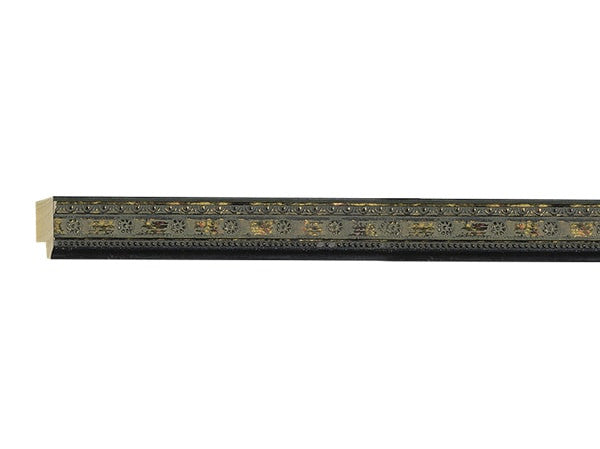 Gemini Wood Moulding - GOLD/BLACK/RED FLOWER/BEAD