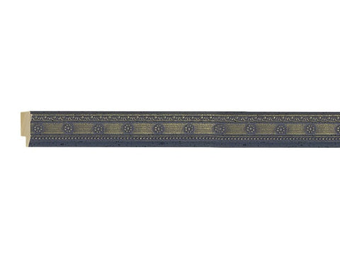 Gemini Wood Moulding - GOLD/BLUE FLOWER/BEAD
