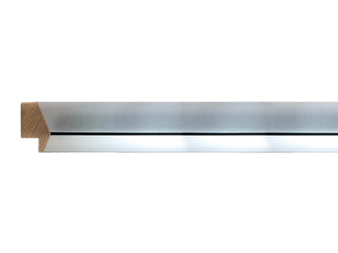 Gemini Wood Moulding - Bright silver with black
