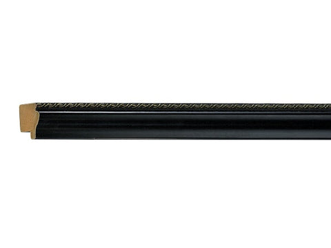 Gemini Wood Moulding - MATTE BLACK W/GOLD BRAIDED EDGE
